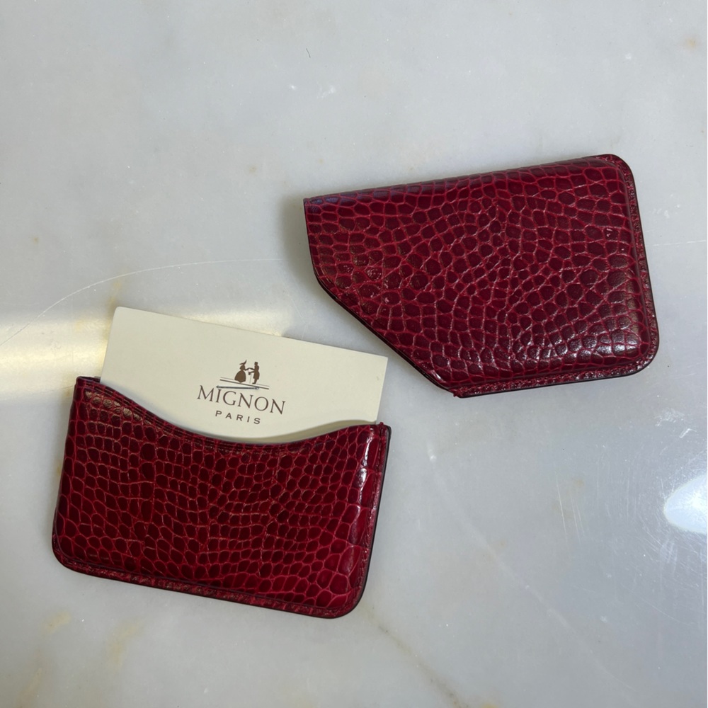 Mignon Hard Shell Leather Card Holder